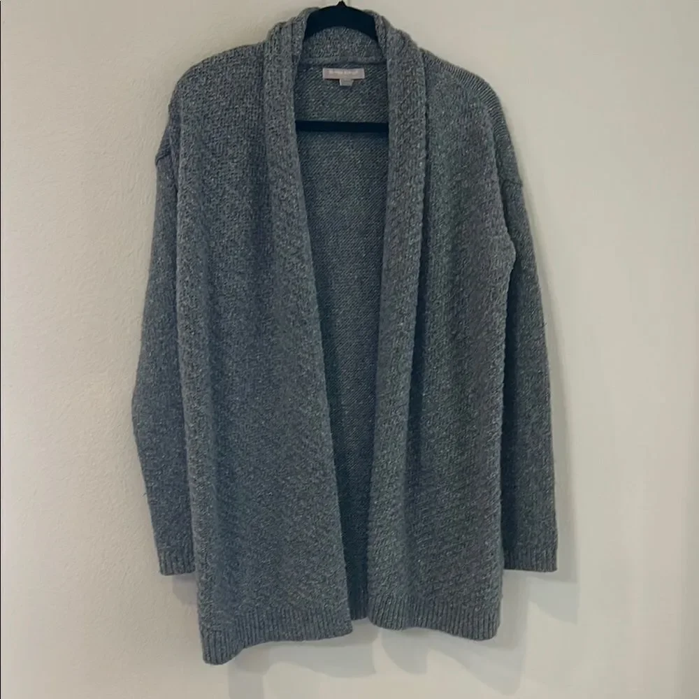 Cozy Gray Wool Open Front Cardigan
